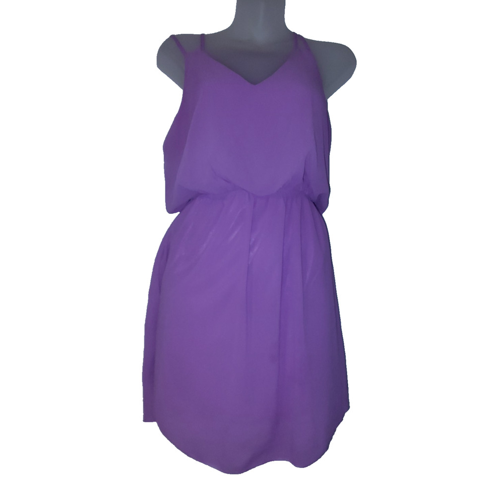 CALS Women's Purple V-Neck Mini Dress Size S BG13